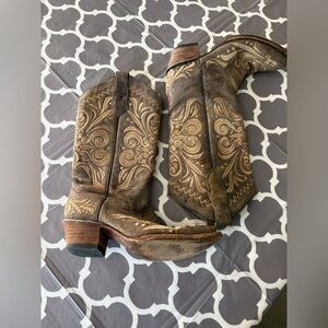 Circle G by Corral Ladies Distressed Leather Filigree Tall Boots Style L5407